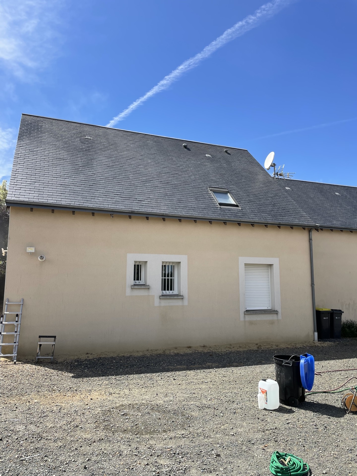 Après décapage basse pressions sur ardoise naturelle 